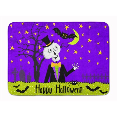 Carolines Treasures Happy Halloween Skeleton Machine Washable Memory Foam Mat VHA3014RUG
